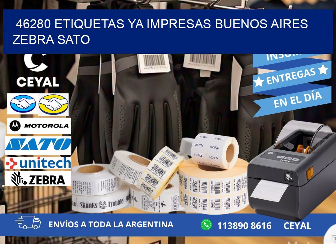 46280 ETIQUETAS YA IMPRESAS BUENOS AIRES ZEBRA SATO