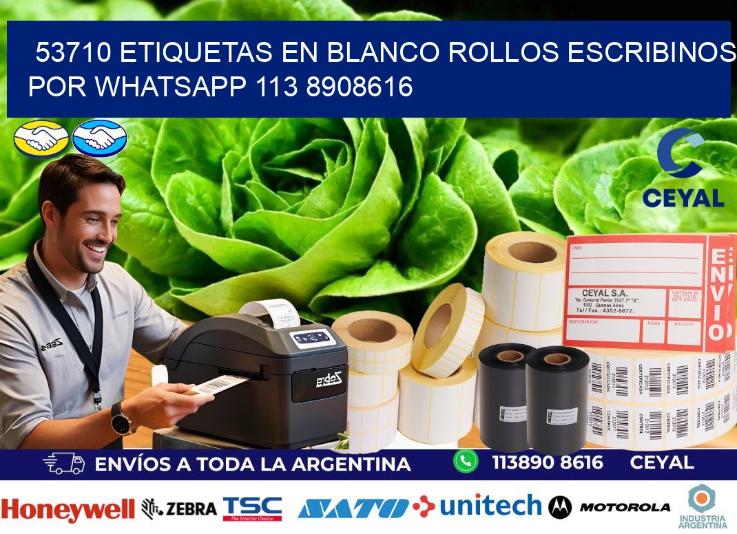 53710 ETIQUETAS EN BLANCO ROLLOS ESCRIBINOS POR WHATSAPP 113 8908616