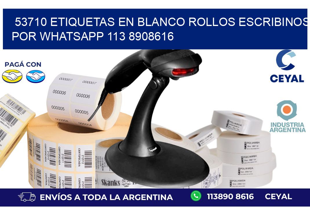 53710 ETIQUETAS EN BLANCO ROLLOS ESCRIBINOS POR WHATSAPP 113 8908616
