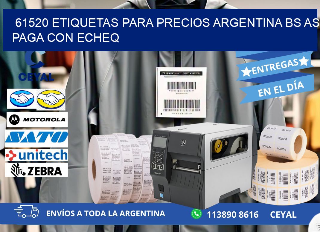 61520 ETIQUETAS PARA PRECIOS ARGENTINA BS AS PAGA CON ECHEQ
