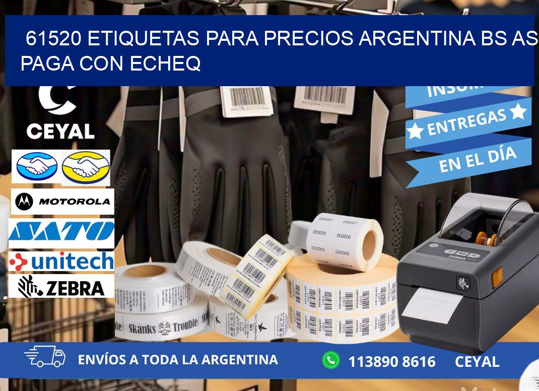 61520 ETIQUETAS PARA PRECIOS ARGENTINA BS AS PAGA CON ECHEQ
