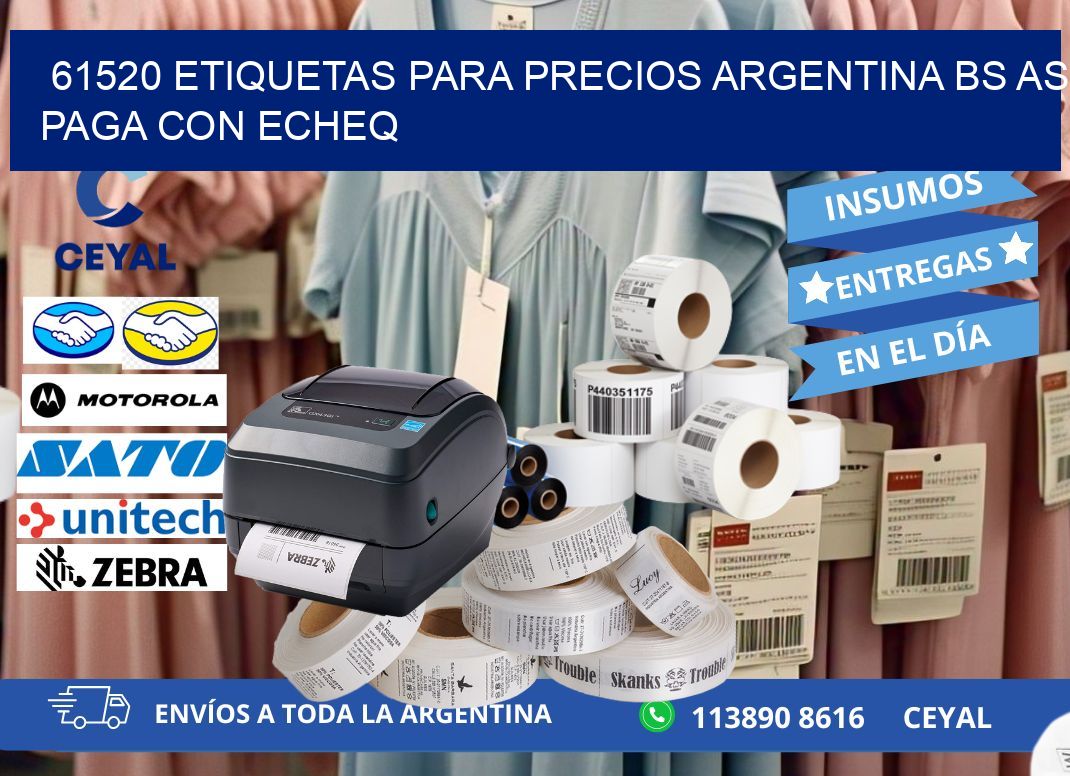 61520 ETIQUETAS PARA PRECIOS ARGENTINA BS AS PAGA CON ECHEQ