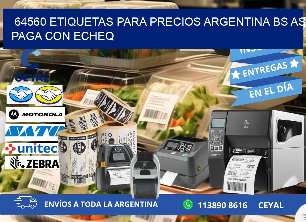 64560 ETIQUETAS PARA PRECIOS ARGENTINA BS AS PAGA CON ECHEQ