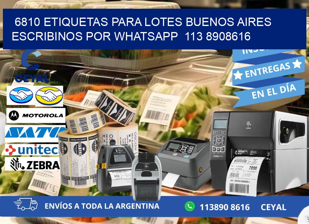 6810 ETIQUETAS PARA LOTES BUENOS AIRES ESCRIBINOS POR WHATSAPP  113 8908616