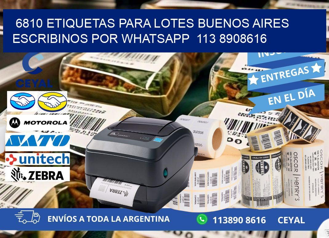 6810 ETIQUETAS PARA LOTES BUENOS AIRES ESCRIBINOS POR WHATSAPP  113 8908616