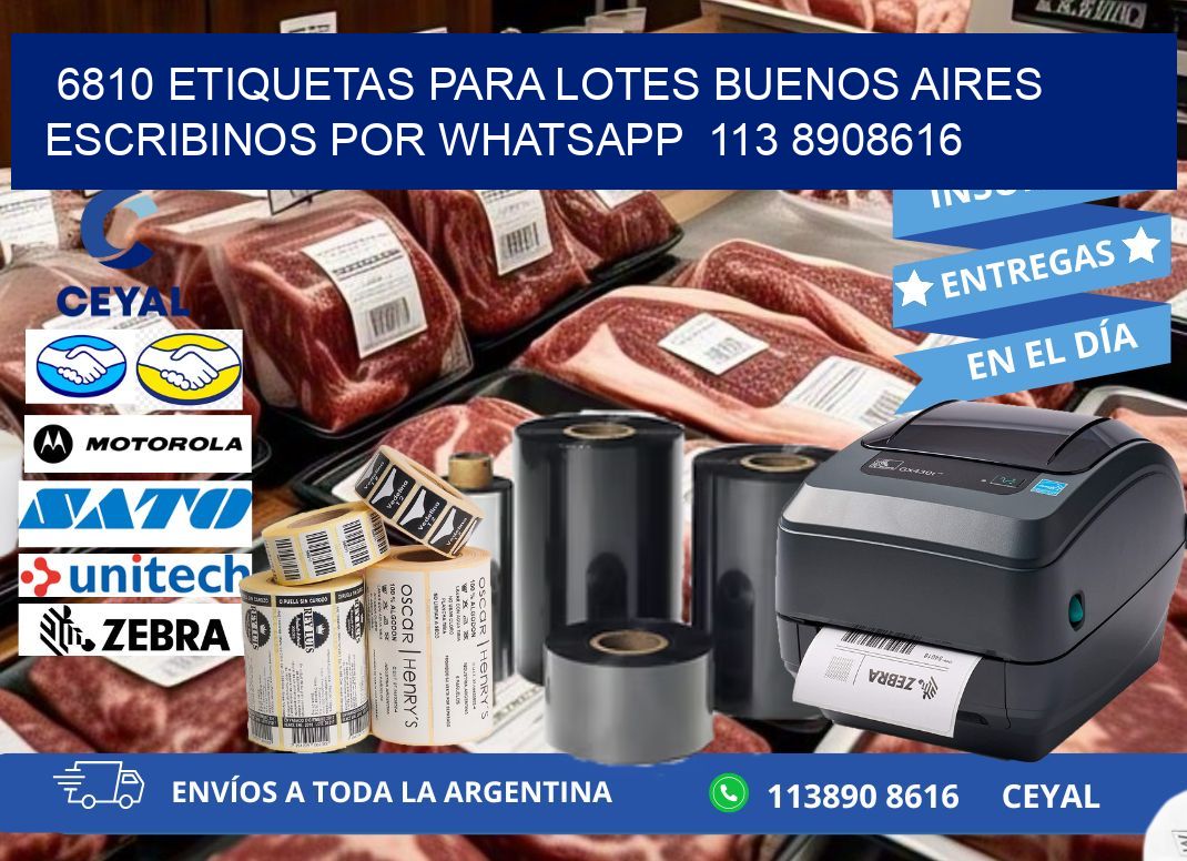 6810 ETIQUETAS PARA LOTES BUENOS AIRES ESCRIBINOS POR WHATSAPP  113 8908616