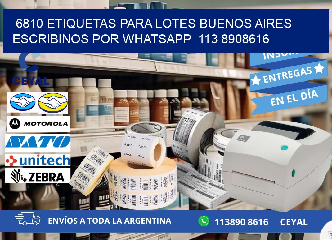 6810 ETIQUETAS PARA LOTES BUENOS AIRES ESCRIBINOS POR WHATSAPP  113 8908616