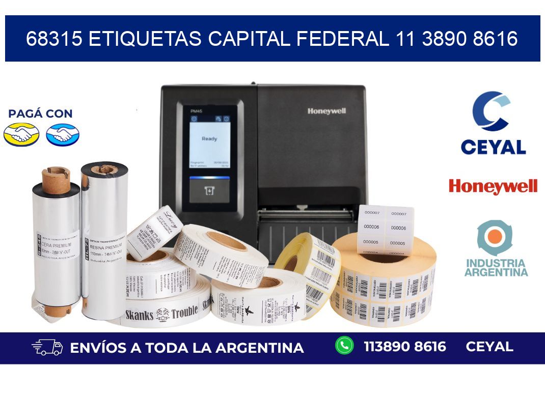 68315 ETIQUETAS CAPITAL FEDERAL 11 3890 8616