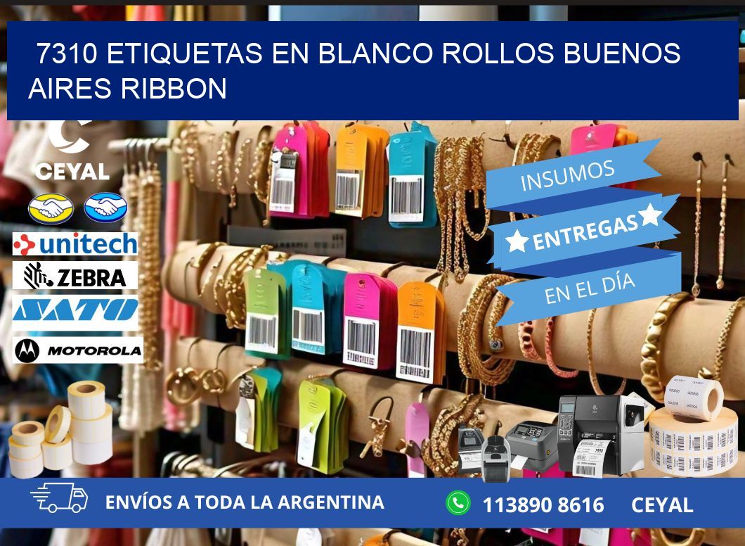7310 ETIQUETAS EN BLANCO ROLLOS BUENOS AIRES RIBBON