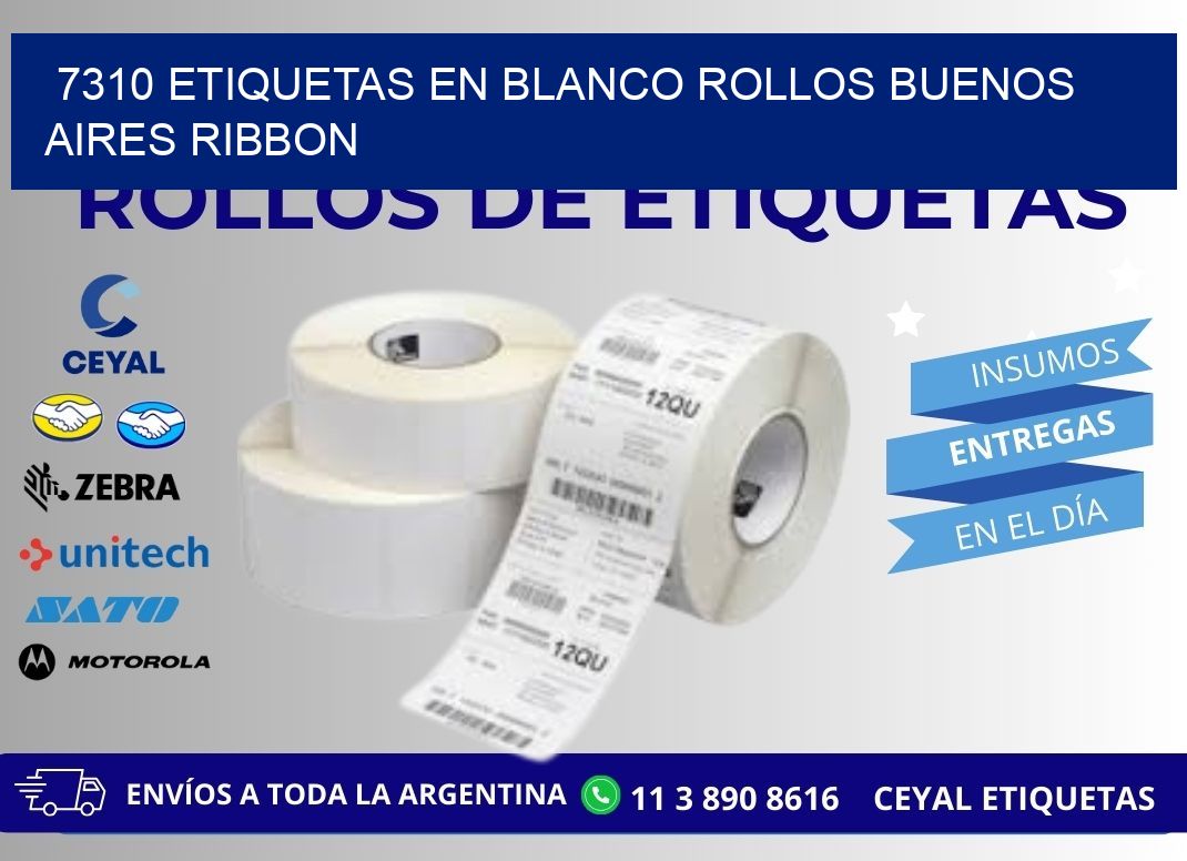 7310 ETIQUETAS EN BLANCO ROLLOS BUENOS AIRES RIBBON