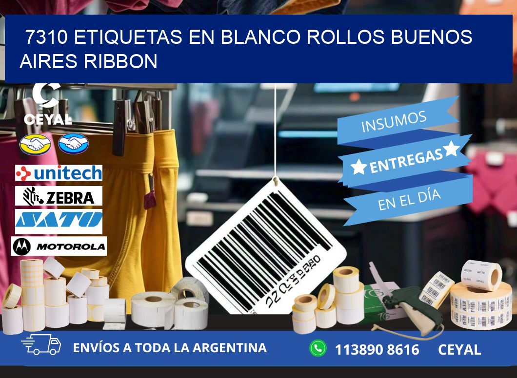 7310 ETIQUETAS EN BLANCO ROLLOS BUENOS AIRES RIBBON