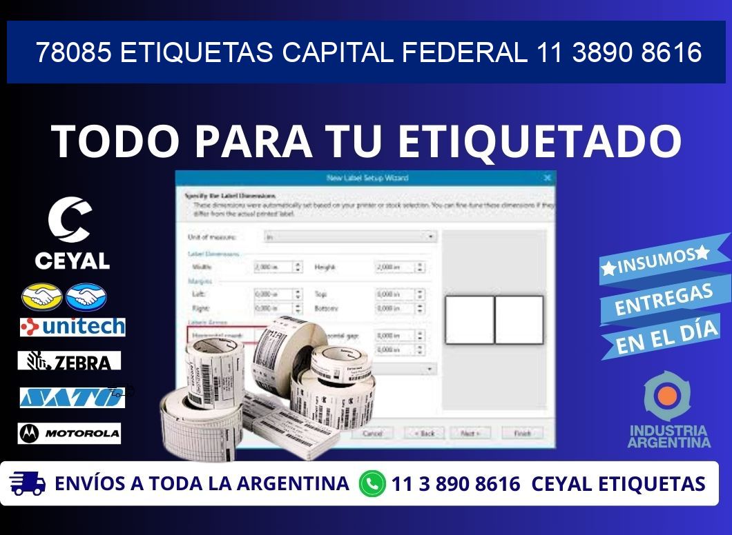 78085 ETIQUETAS CAPITAL FEDERAL 11 3890 8616