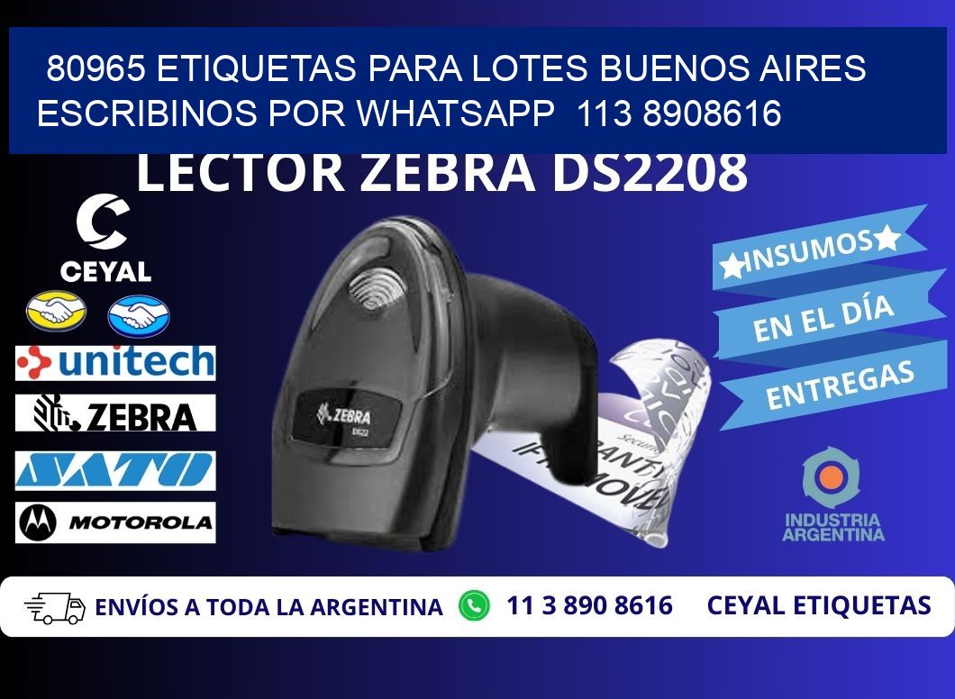 80965 ETIQUETAS PARA LOTES BUENOS AIRES ESCRIBINOS POR WHATSAPP  113 8908616