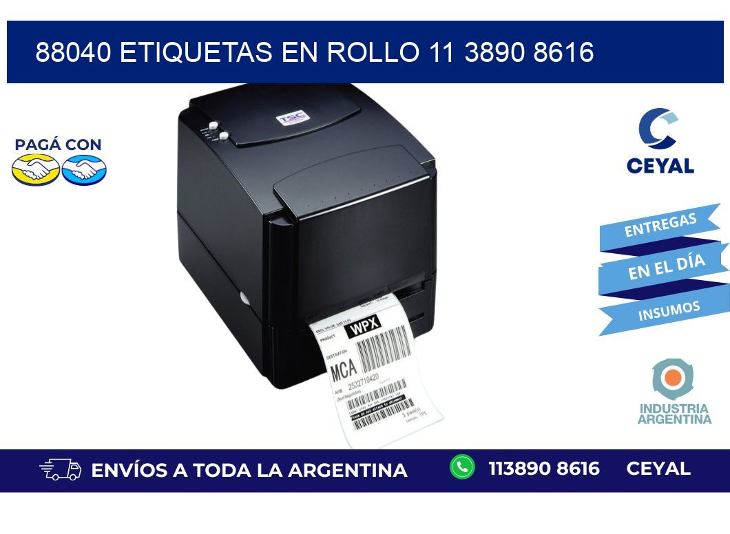 88040 ETIQUETAS EN ROLLO 11 3890 8616