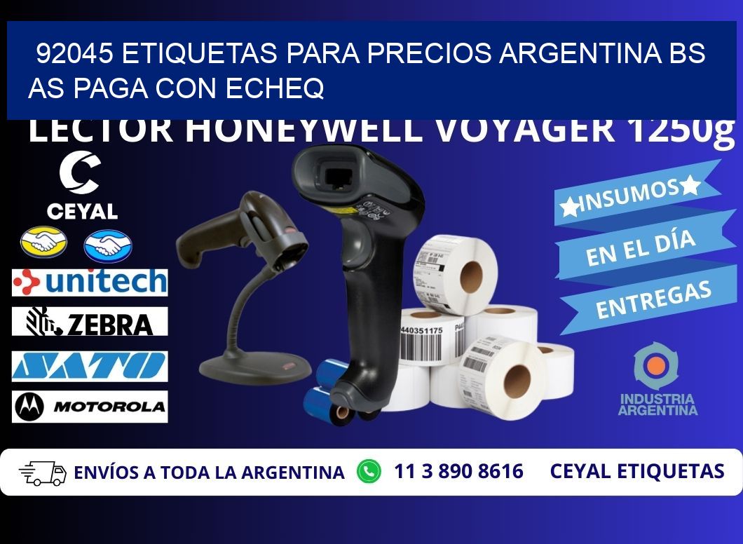92045 ETIQUETAS PARA PRECIOS ARGENTINA BS AS PAGA CON ECHEQ