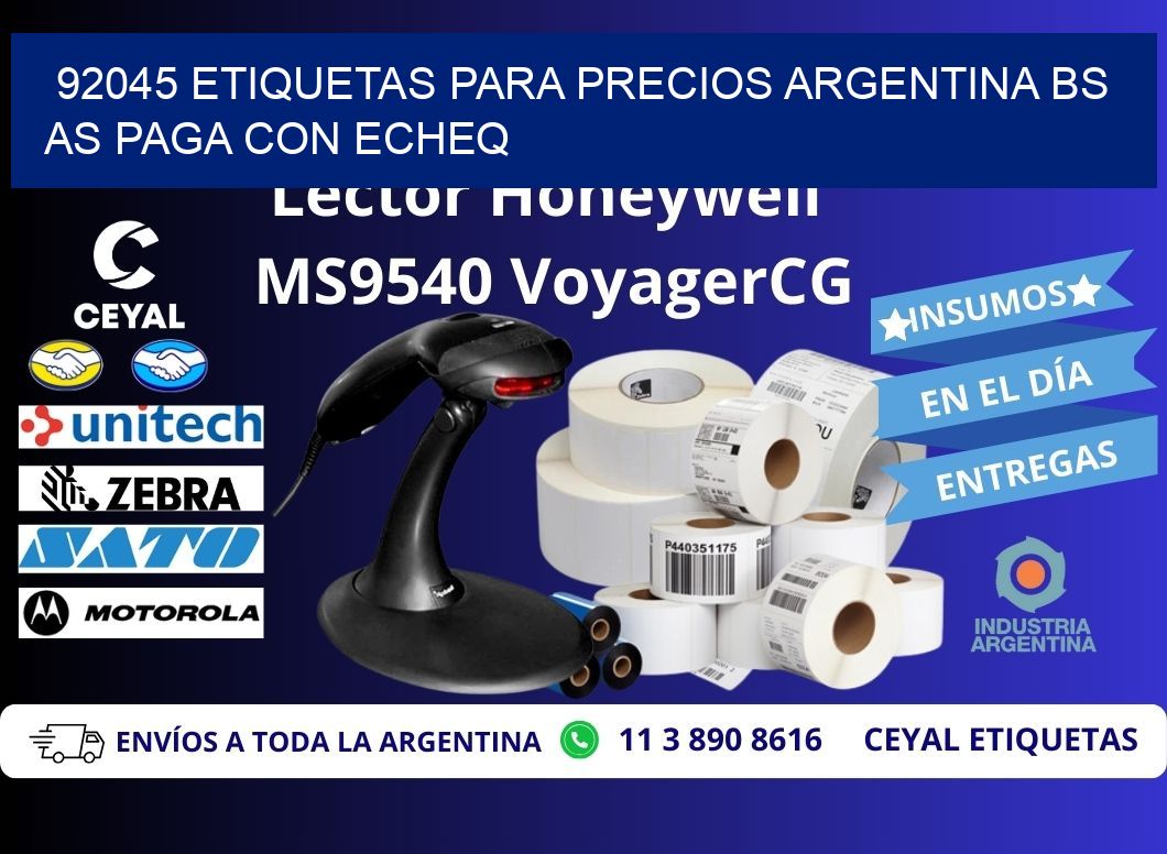 92045 ETIQUETAS PARA PRECIOS ARGENTINA BS AS PAGA CON ECHEQ