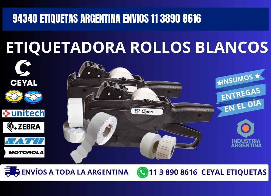 94340 ETIQUETAS ARGENTINA ENVIOS 11 3890 8616