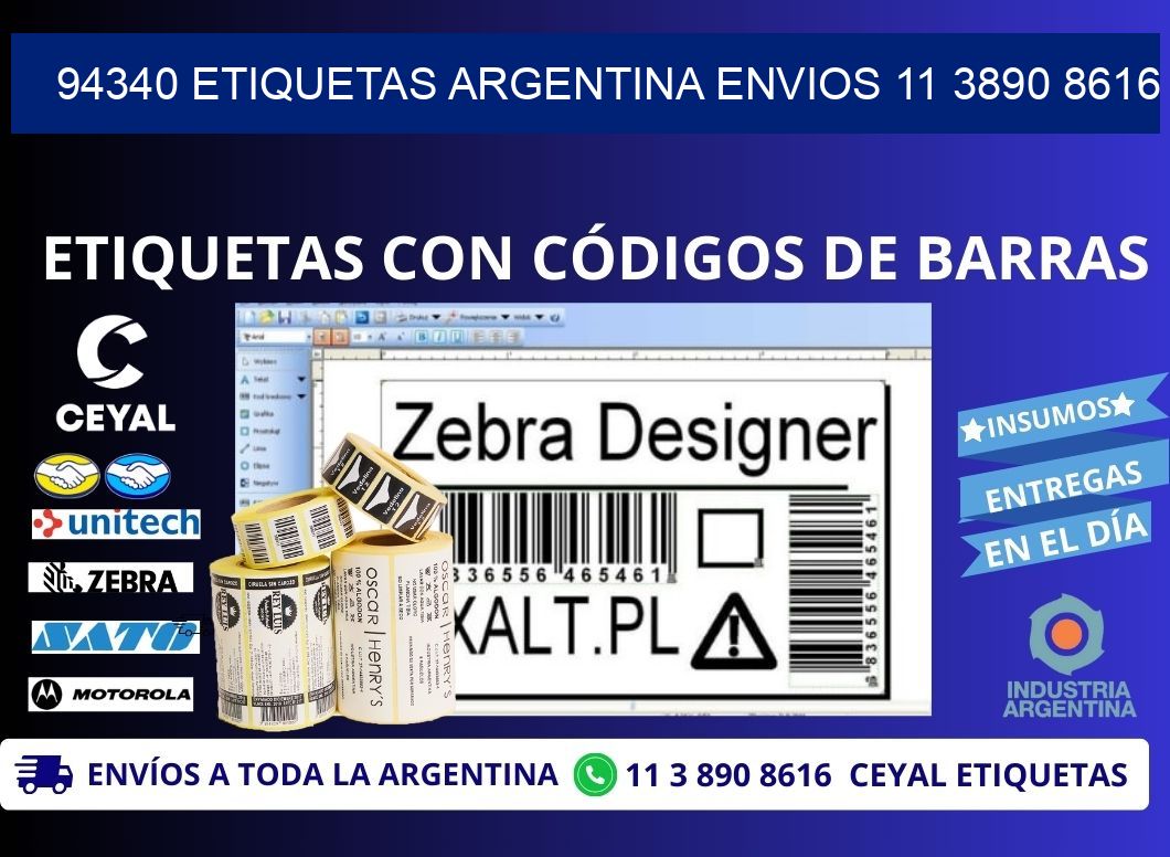 94340 ETIQUETAS ARGENTINA ENVIOS 11 3890 8616