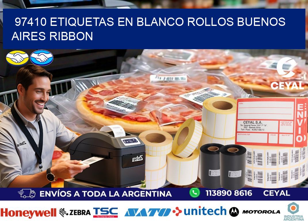 97410 ETIQUETAS EN BLANCO ROLLOS BUENOS AIRES RIBBON