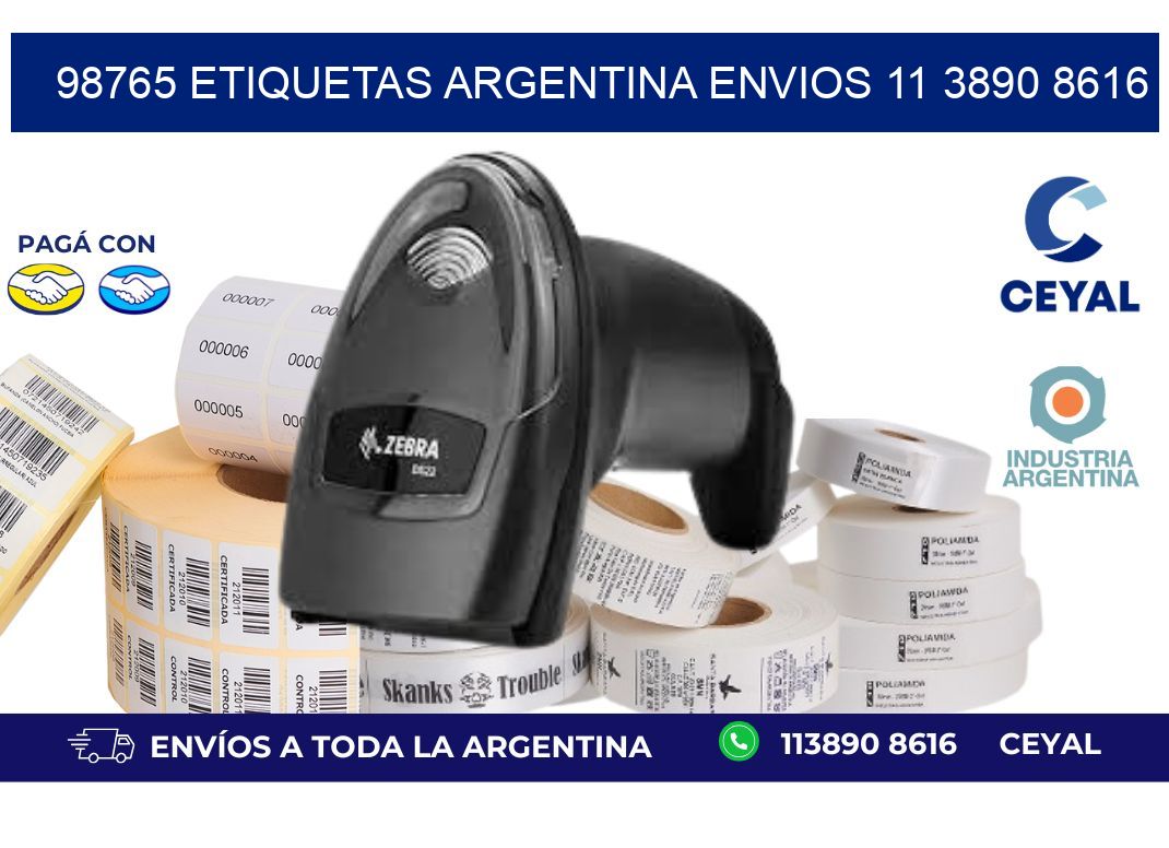 98765 ETIQUETAS ARGENTINA ENVIOS 11 3890 8616