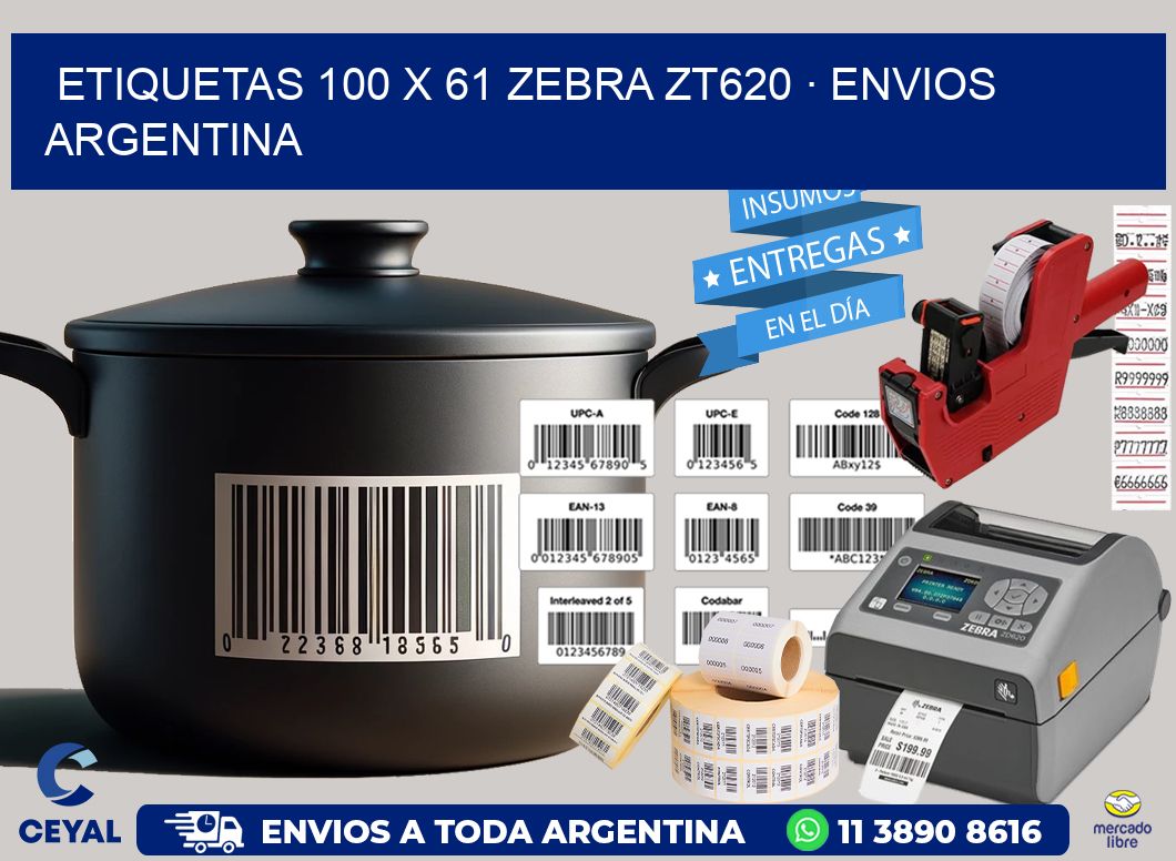 ETIQUETAS 100 x 61 ZEBRA ZT620 · ENVIOS ARGENTINA