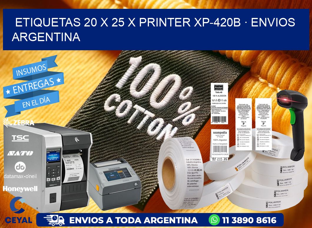 ETIQUETAS 20 x 25 X PRINTER XP-420B · ENVIOS ARGENTINA