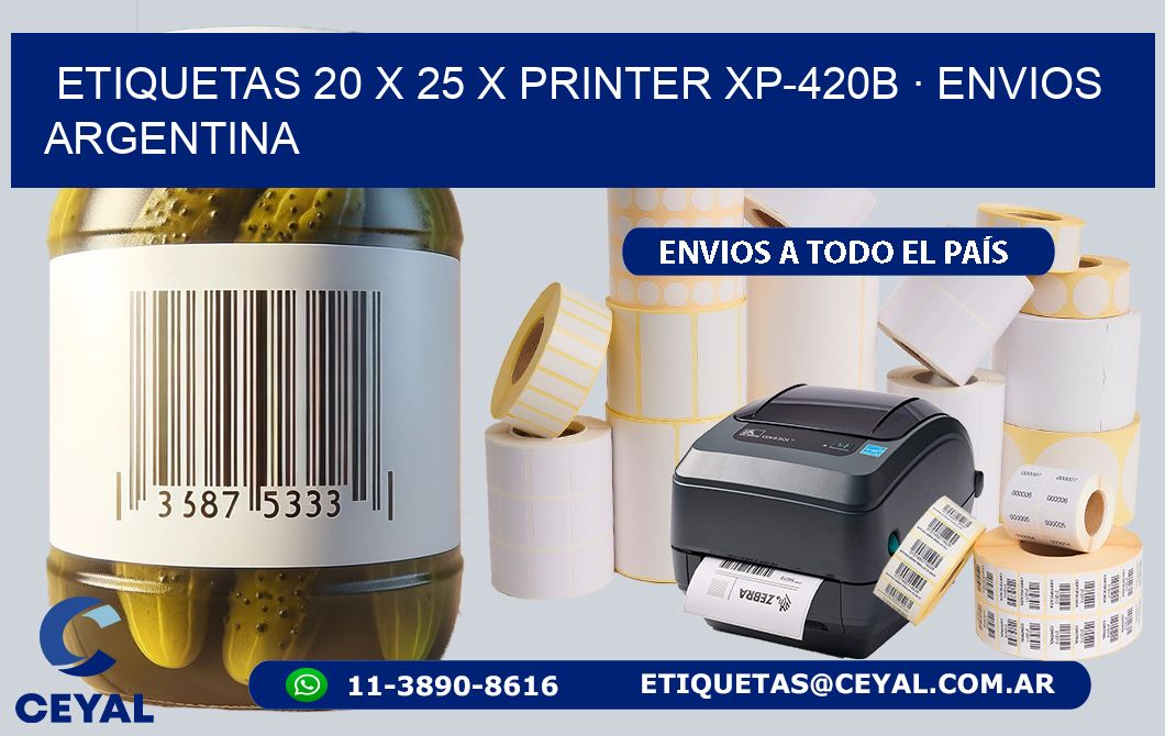 ETIQUETAS 20 x 25 X PRINTER XP-420B · ENVIOS ARGENTINA