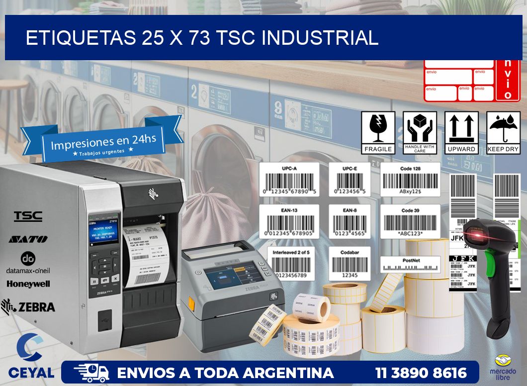 ETIQUETAS 25 x 73 TSC INDUSTRIAL