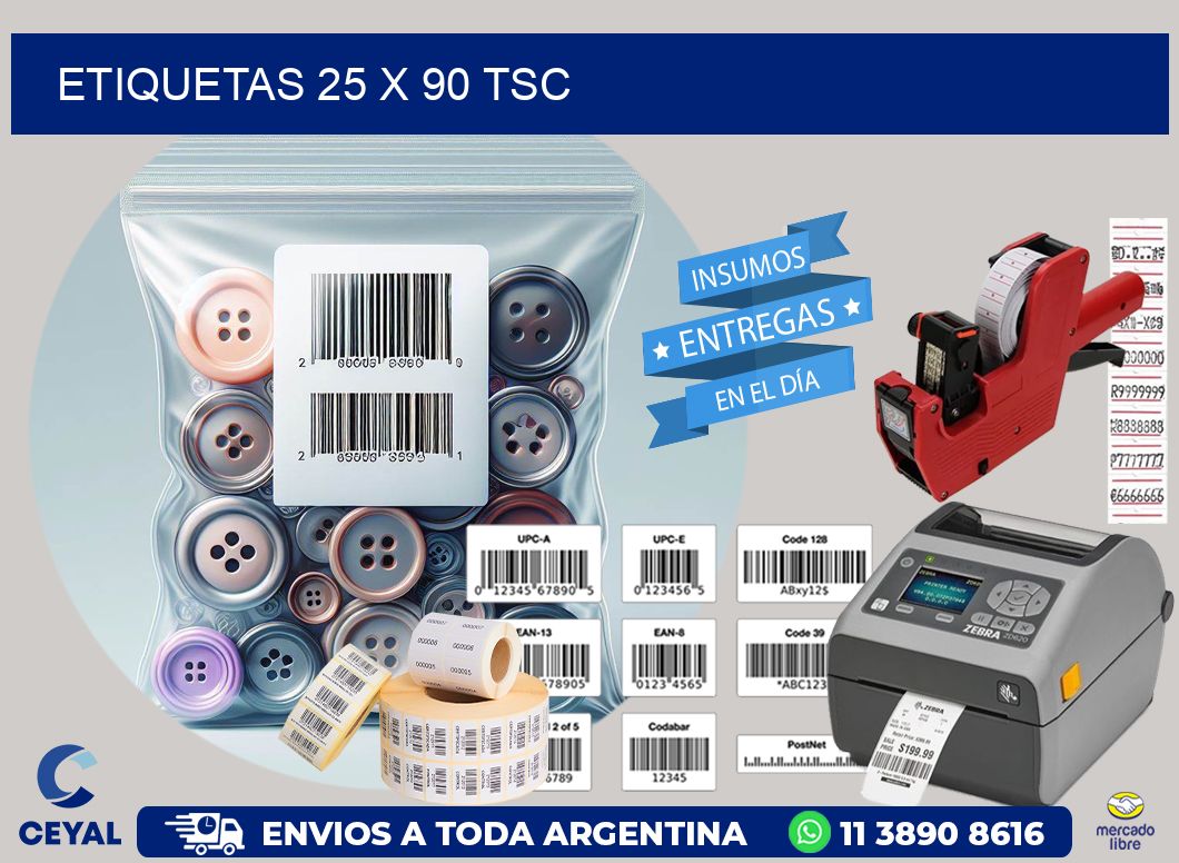 ETIQUETAS 25 x 90 TSC