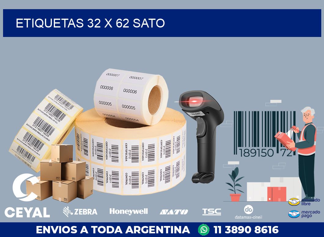 ETIQUETAS 32 x 62 SATO