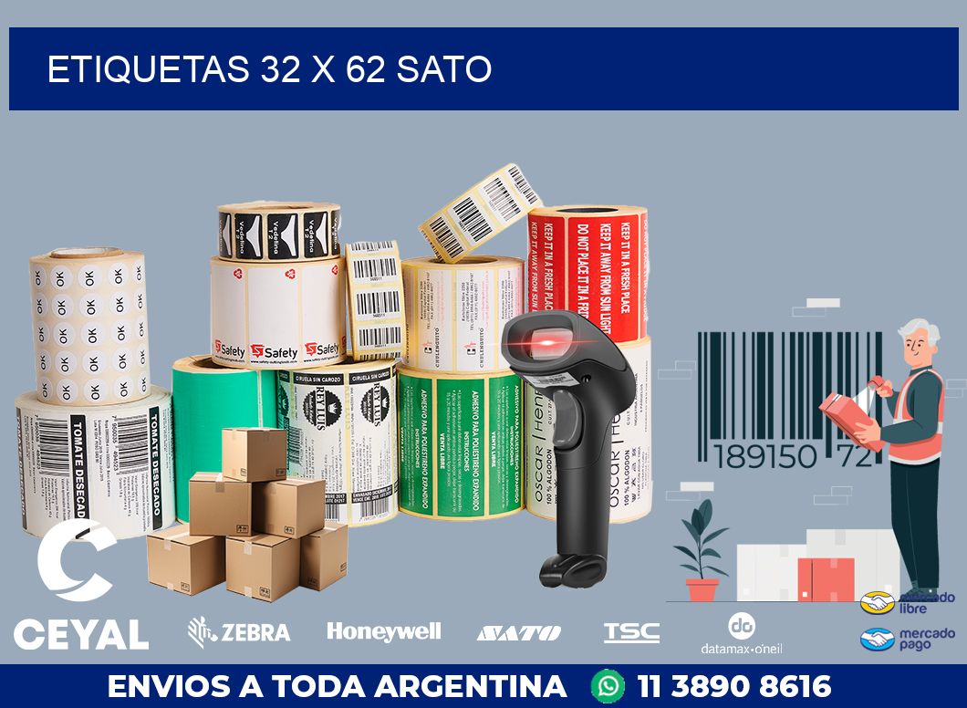 ETIQUETAS 32 x 62 SATO