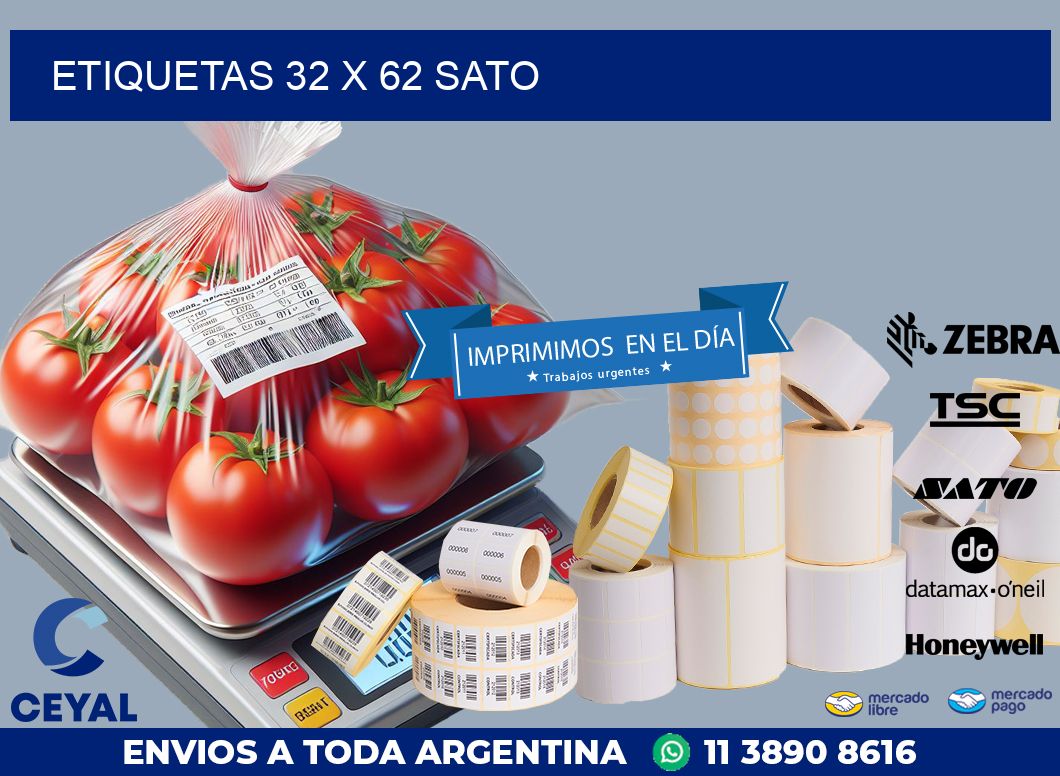 ETIQUETAS 32 x 62 SATO