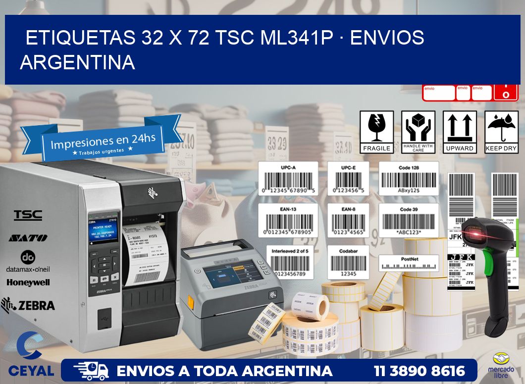 ETIQUETAS 32 x 72 TSC ML341P · ENVIOS ARGENTINA