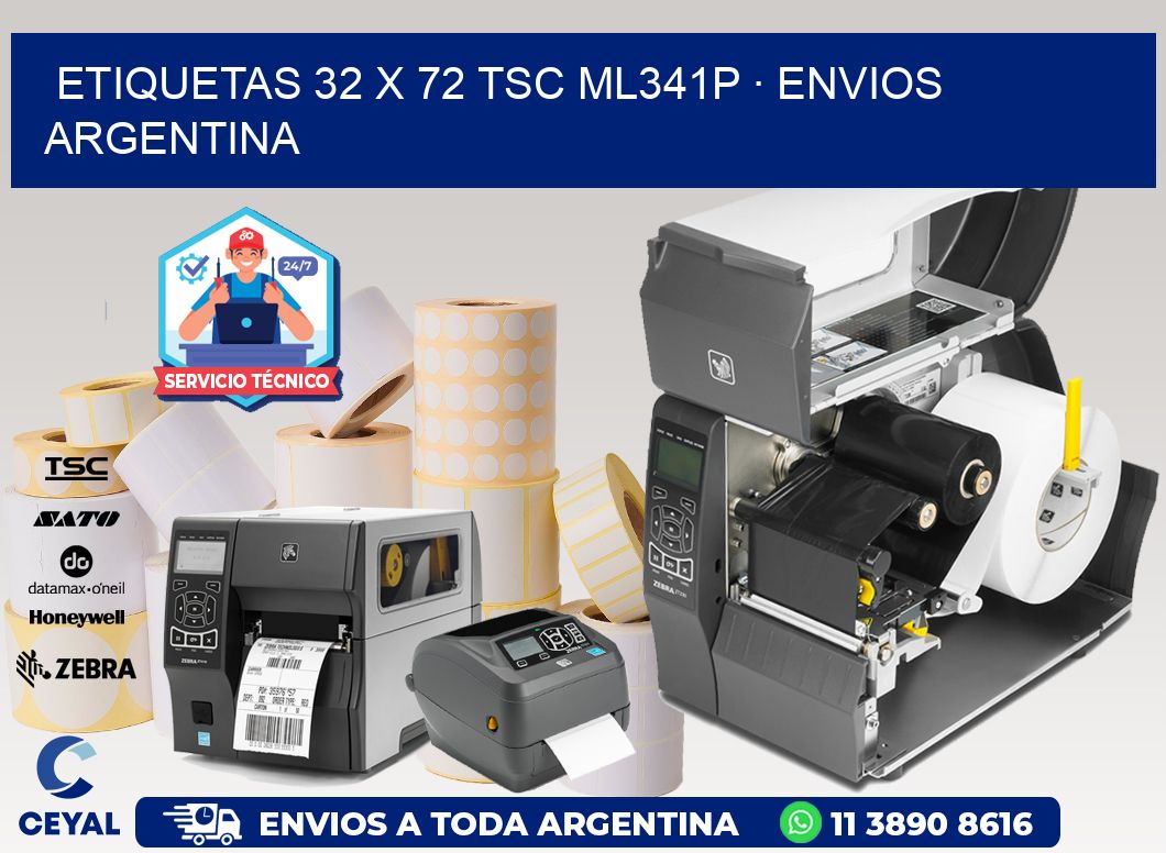 ETIQUETAS 32 x 72 TSC ML341P · ENVIOS ARGENTINA