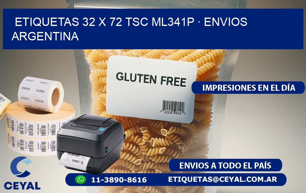 ETIQUETAS 32 x 72 TSC ML341P · ENVIOS ARGENTINA