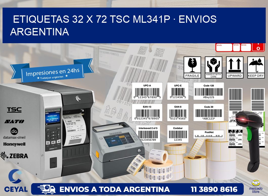ETIQUETAS 32 x 72 TSC ML341P · ENVIOS ARGENTINA