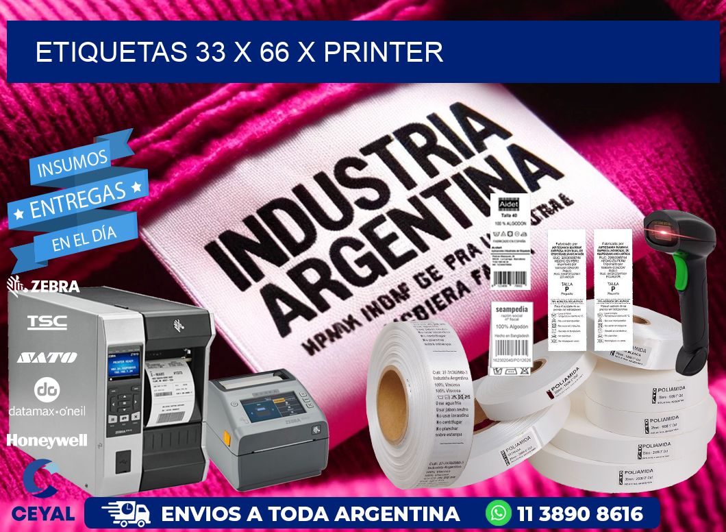 ETIQUETAS 33 x 66 X PRINTER