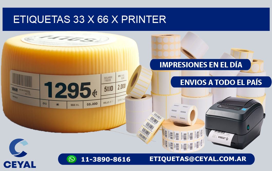 ETIQUETAS 33 x 66 X PRINTER