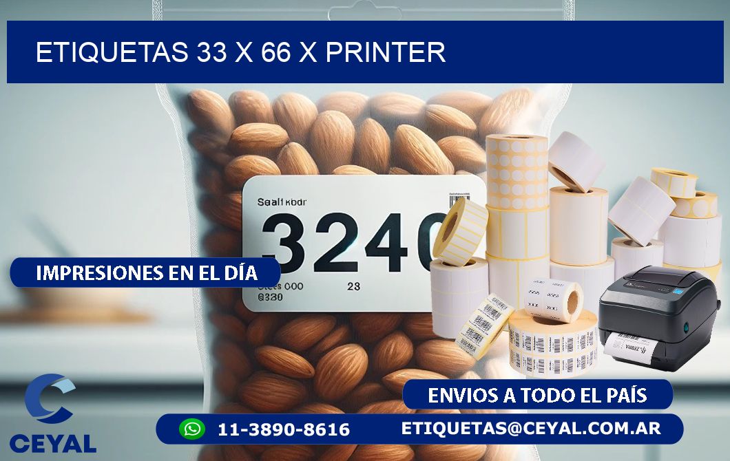 ETIQUETAS 33 x 66 X PRINTER