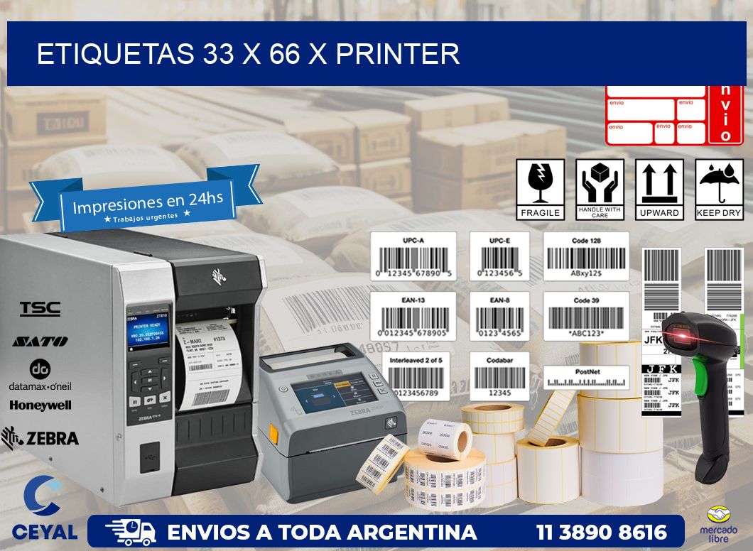 ETIQUETAS 33 x 66 X PRINTER