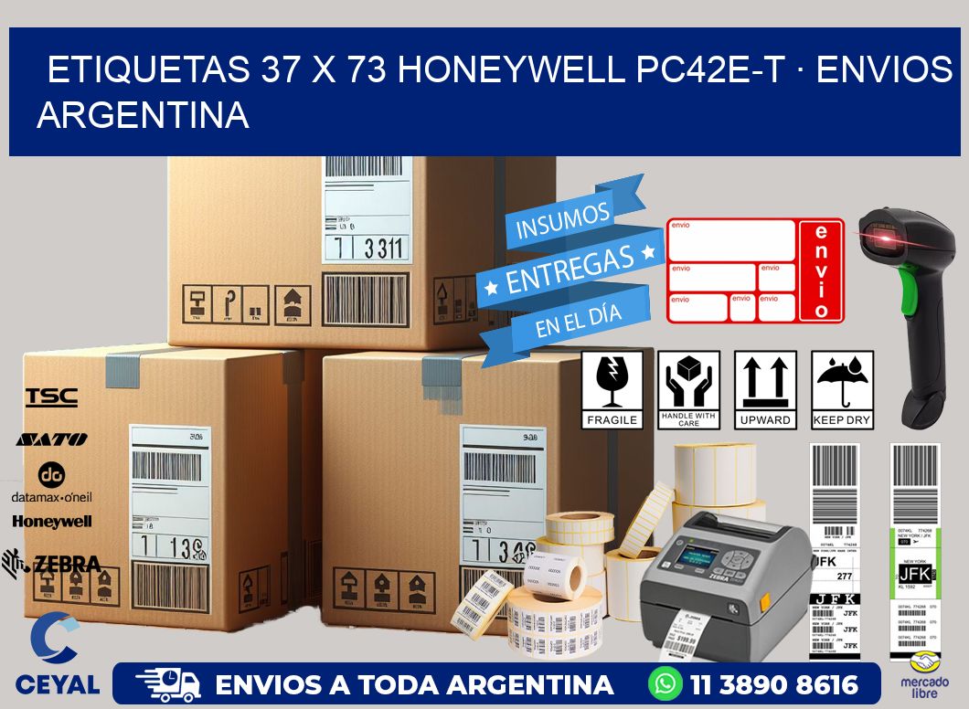 ETIQUETAS 37 x 73 HONEYWELL PC42E-T · ENVIOS ARGENTINA