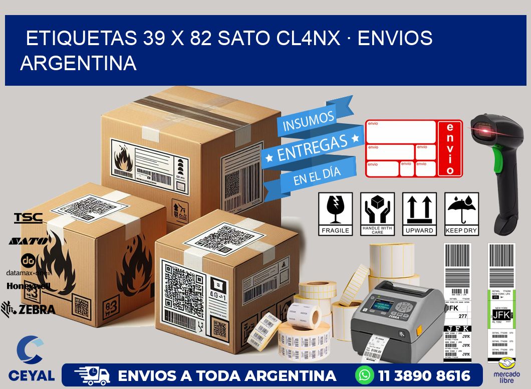 ETIQUETAS 39 x 82 SATO CL4NX · ENVIOS ARGENTINA