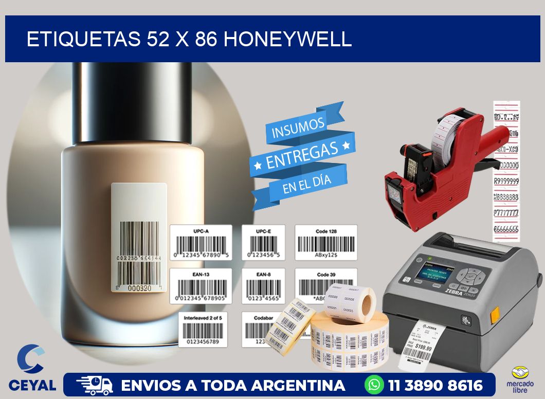 ETIQUETAS 52 x 86 HONEYWELL