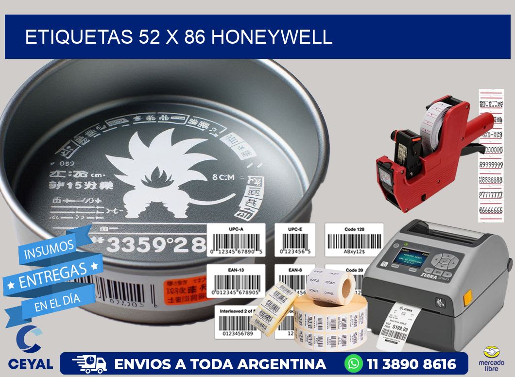 ETIQUETAS 52 x 86 HONEYWELL