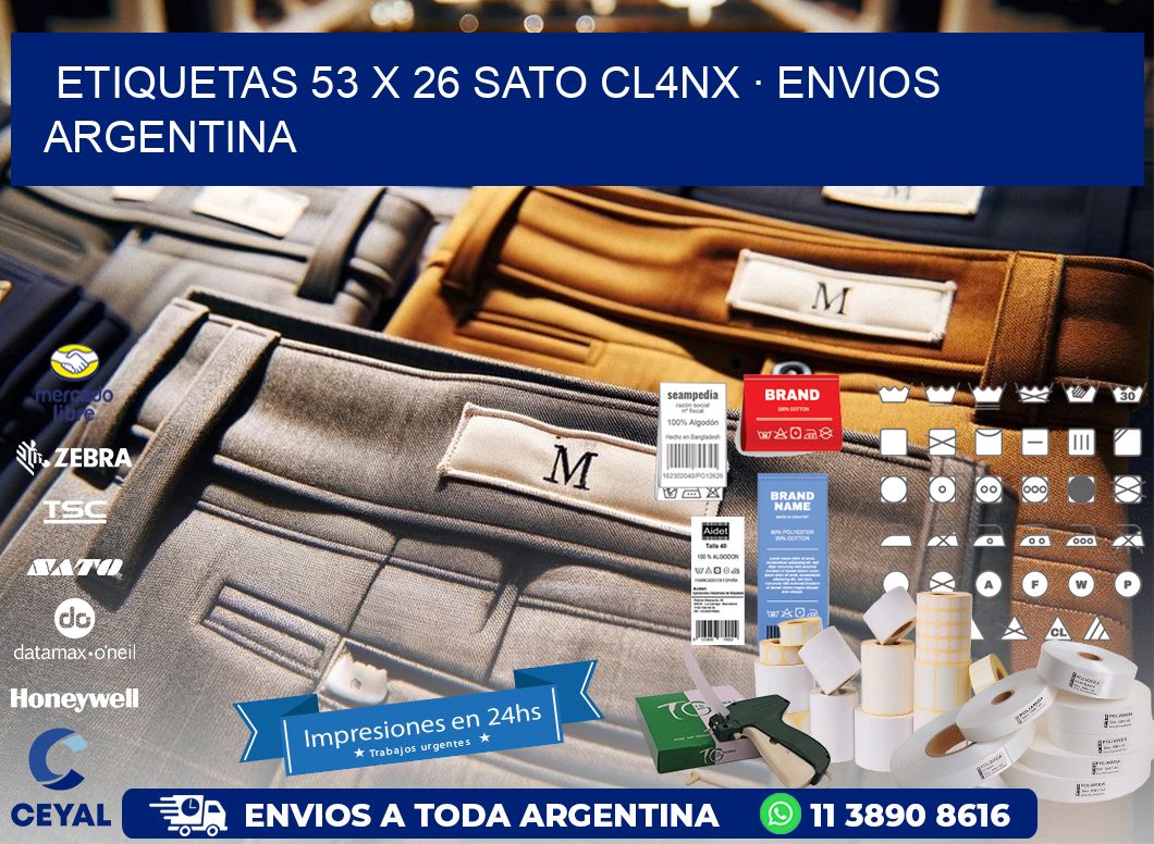 ETIQUETAS 53 x 26 SATO CL4NX · ENVIOS ARGENTINA