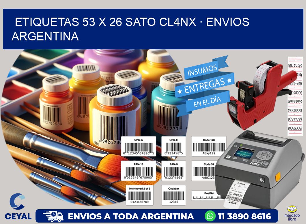 ETIQUETAS 53 x 26 SATO CL4NX · ENVIOS ARGENTINA