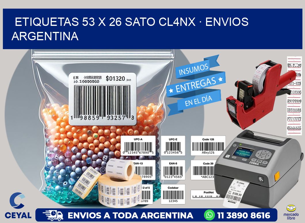 ETIQUETAS 53 x 26 SATO CL4NX · ENVIOS ARGENTINA