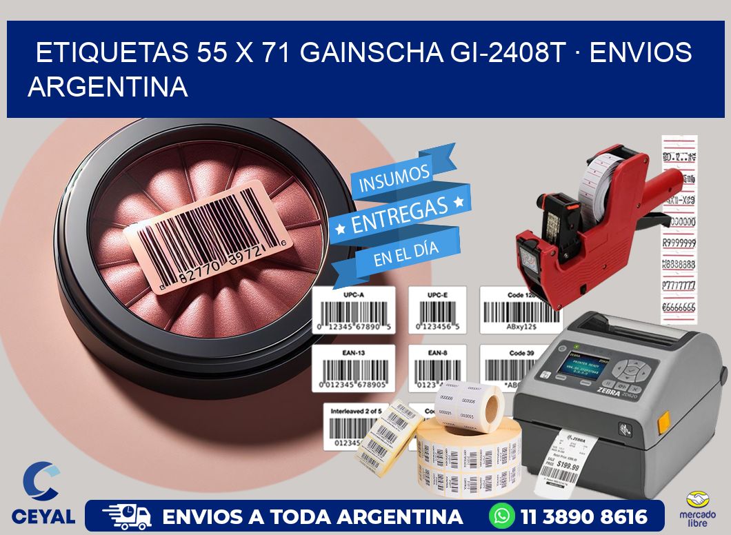 ETIQUETAS 55 x 71 GAINSCHA GI-2408T · ENVIOS ARGENTINA