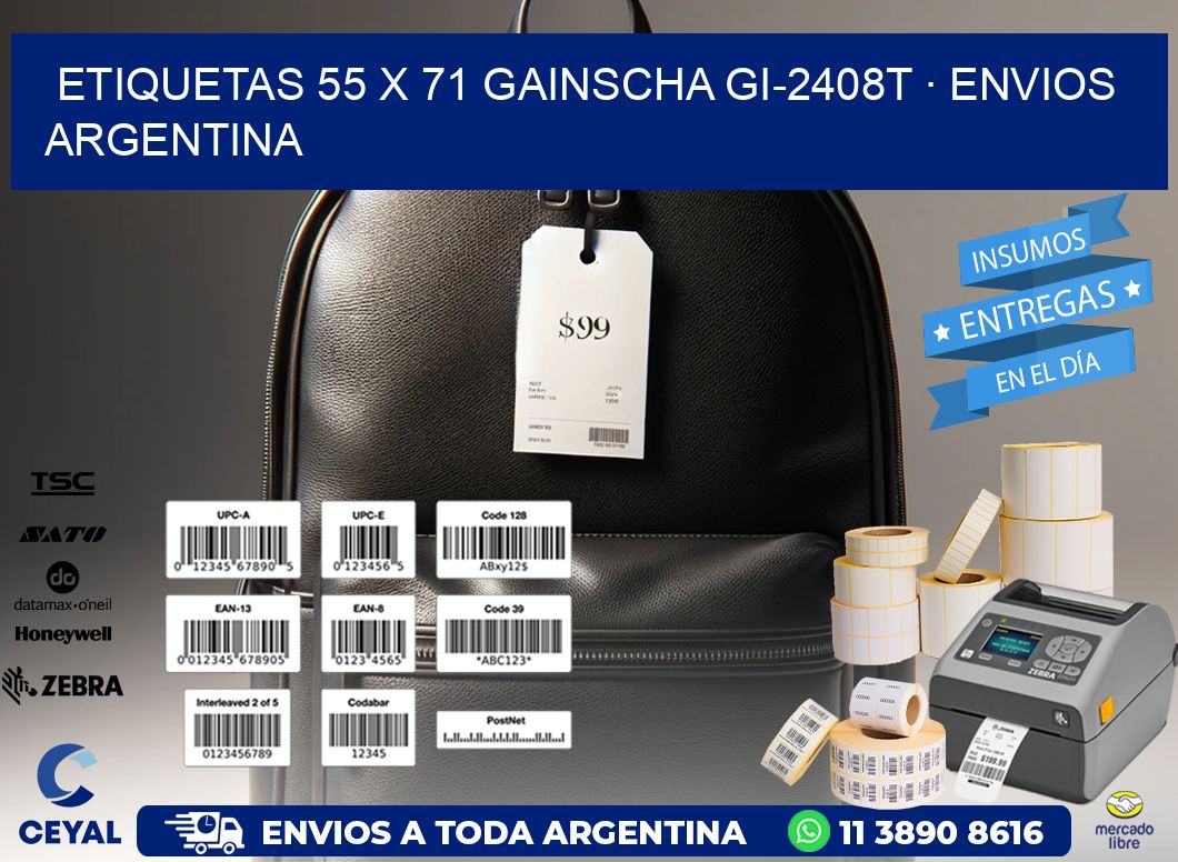 ETIQUETAS 55 x 71 GAINSCHA GI-2408T · ENVIOS ARGENTINA