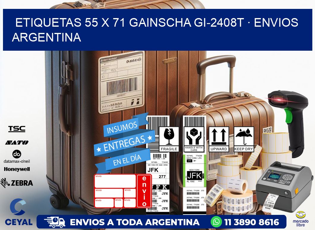 ETIQUETAS 55 x 71 GAINSCHA GI-2408T · ENVIOS ARGENTINA